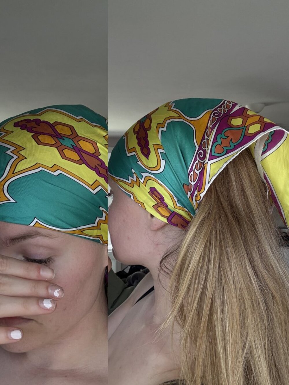 Free People x Vintage Multicolor Patterned Head Scarf Bandana